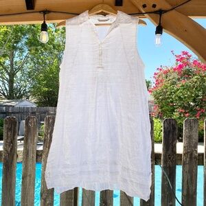 Soft‎ Surroundings V-Neck Beachwear Casual Dress Sz P/L White